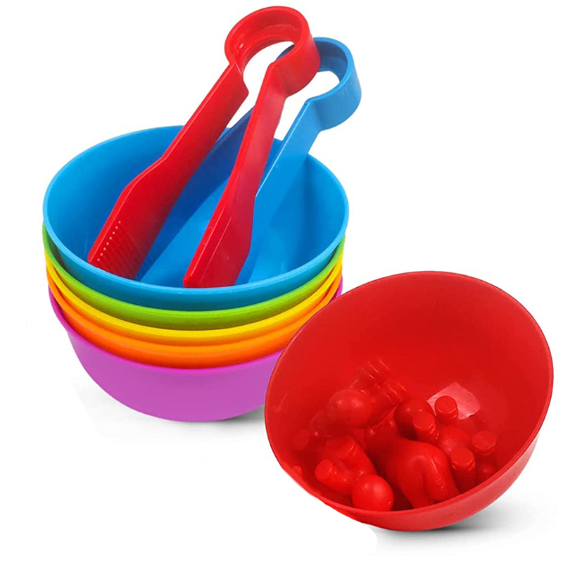 Kids Toys 2 Year Old - Bols en plastique avec 2 pincettes,