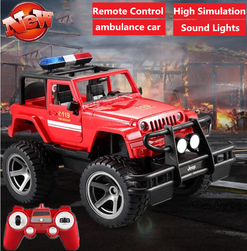Kids Toys Under 50 - Grande ambulance télécommandée 2.4G 4WD, véhicule