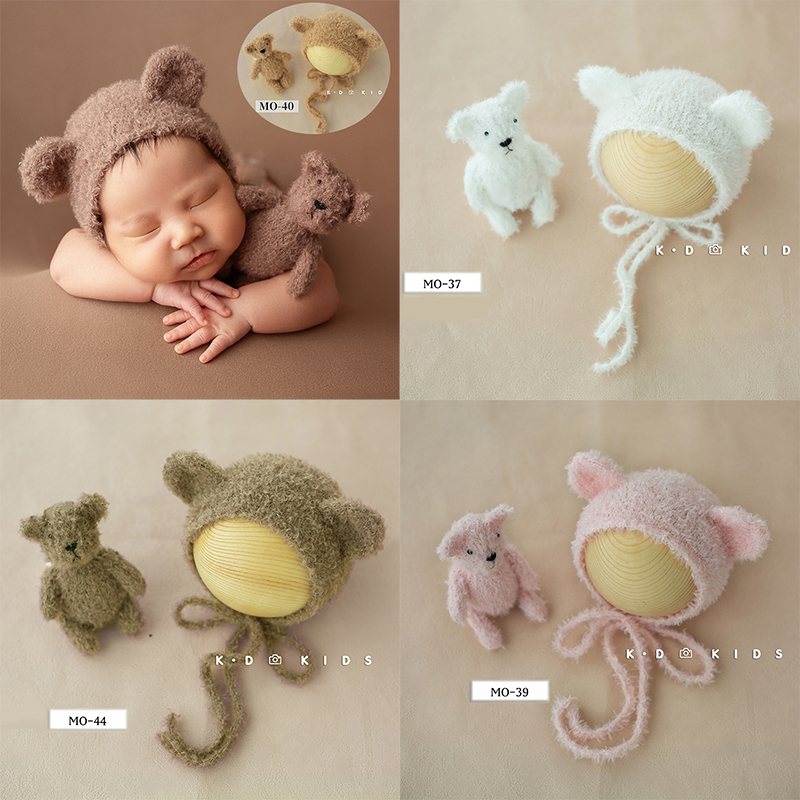 Kids Toys New Born - Chapeau d'ours mignon en peluche réglable