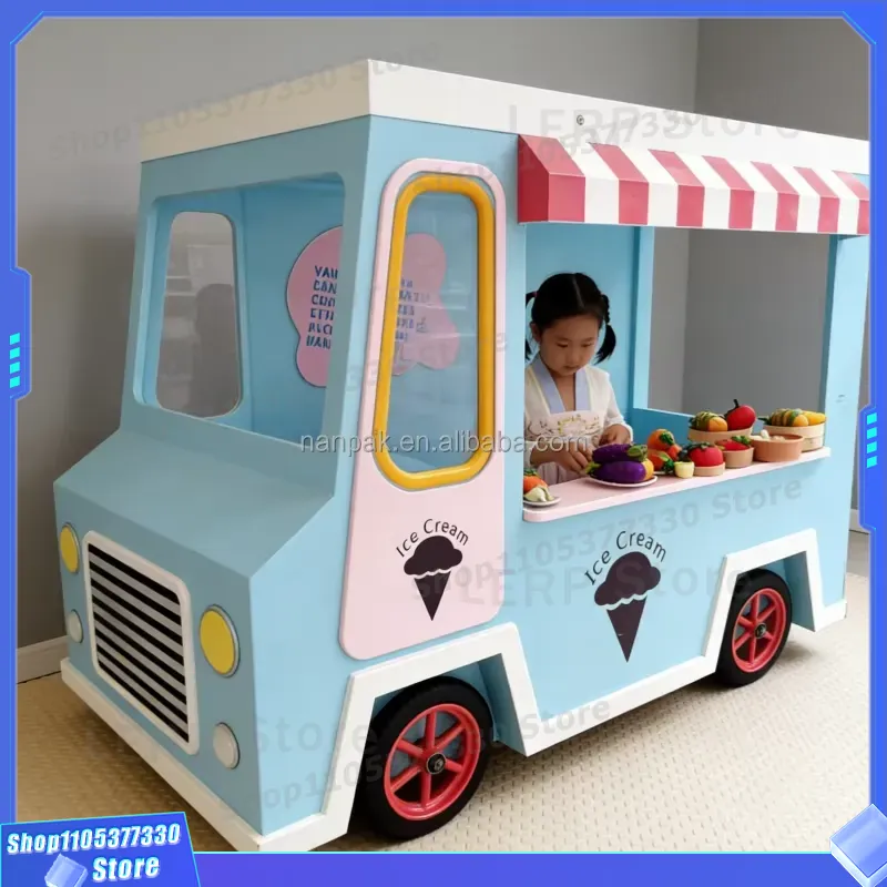 Kids Toys Mall - Chariot à glaces en bois avec