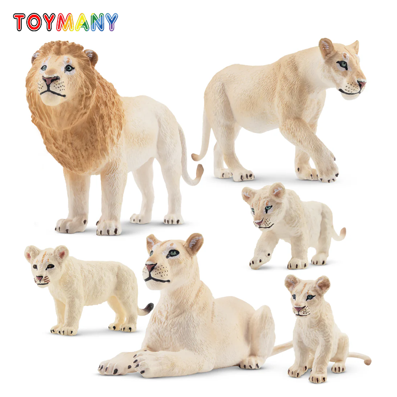 Kids Toys Under $5 - 6 pièces Simulation Lion blanc famille