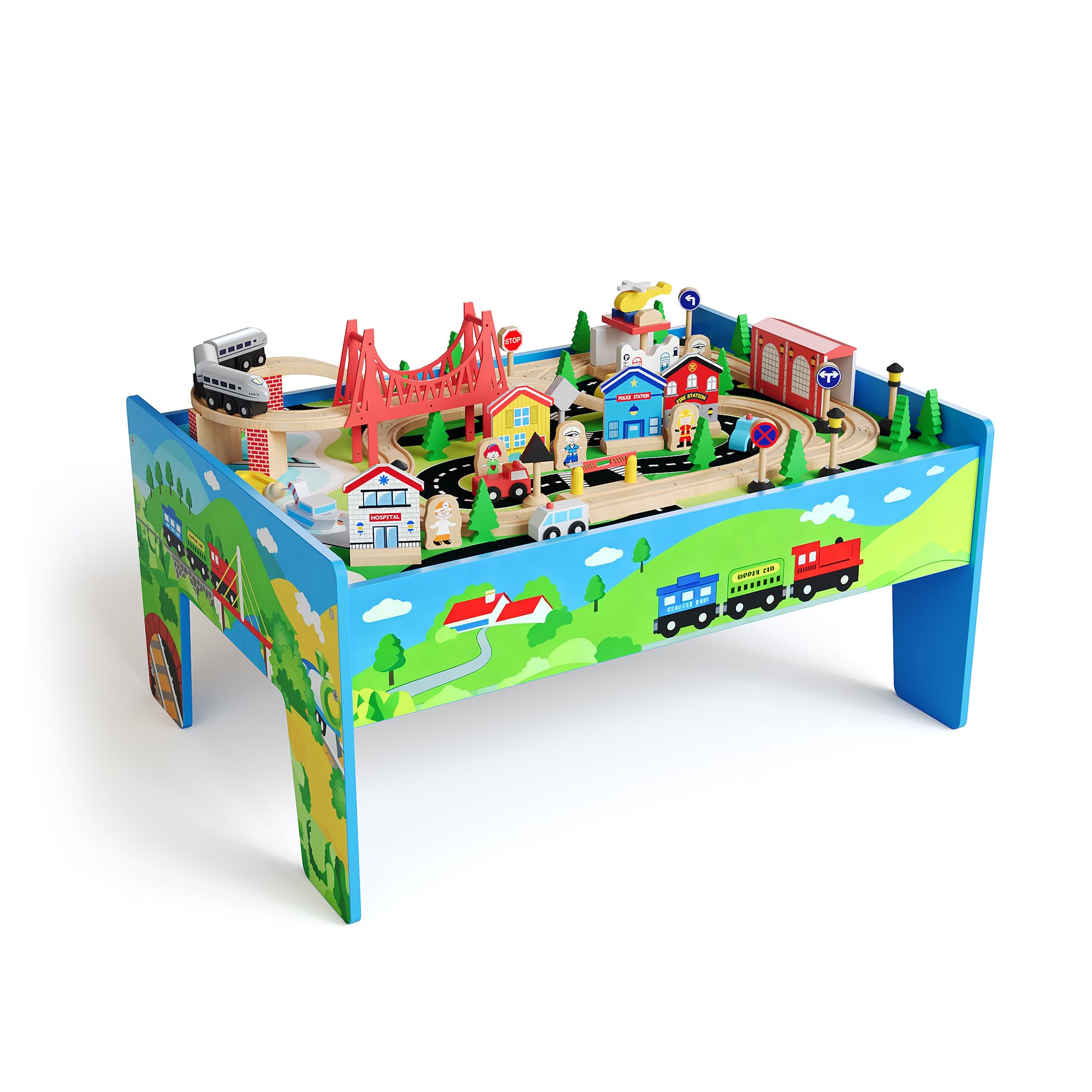 Ensemble de train en bois 4-en - Kids Art Easel avis et prix